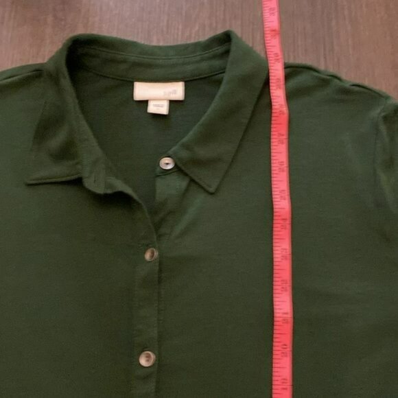 J.Jill Long Sleeve Green Button Down Tunic Top Size Large - Picture 8 of 8